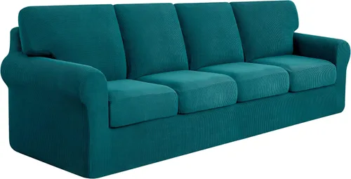 Vista 56 de SUBRTEX Juego de 5 fundas elásticas para sofá, fundas de cojín para respaldo, colección de protectores de muebles, para sofá de gran