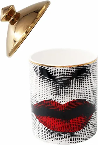 Vista 10 de Gran tarro de vela aromática de cielo estrellado con tapa de ojos, tarro de cerámica Makecup, soporte para hisopos de algodón, decoración del hogar