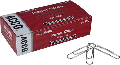 Vista 2 de ACCO 72585 Clips de papel, tamaño de 2 pulgadas, calibre Jumbo.041, 1000/PK, SR