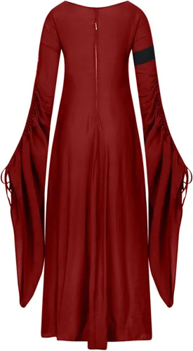 Vista 6 de Vestidos victorianos vintage para mujer, vestido de princesa irlandesa renacentista, vestido de hada, vestido de manga larga acampanada, vestido