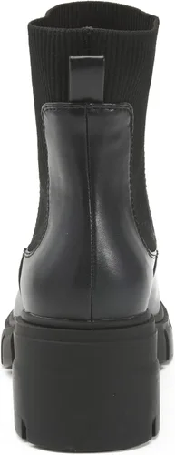 Vista 6 de REDTOP Botas Chelsea elásticas para mujer, tacón grueso, plataforma, suela de lengüeta, botines al tobillo