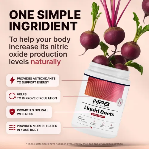 Vista 3 de Nature's Pure Blend Polvo orgánico de raíz de remolacha – Potenciador de óxido nítrico L-Arginina – Remolacha líquida para la circulación del flujo