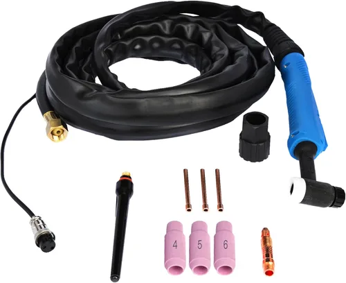 Vista 3 de LOTOS TIG200ACDC 200A AC/DC Soldador de aluminio Tig con soldador de arco DC Stick, inversor de onda cuadrada con pedal y regulador de argón
