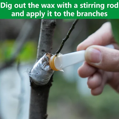 Vista 4 de Juego de cera para injerto de árbol, sellador de poda de heridas de árbol con cinta de sellado, cera de injerto para rosas, fruta, bonsái, arbustos