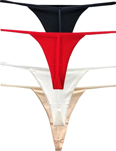 Vista 7 de Tangas de algodón G para mujer, ropa interior sin costuras, tangas, sexy, paquete de 4