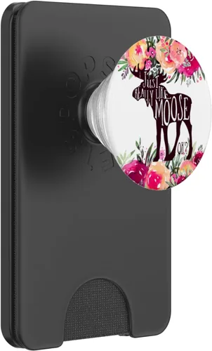 Vista 7 de I Just Love Moose Otoño Navidad Granate, naranja Floral PopSockets intercambiables PopGrip