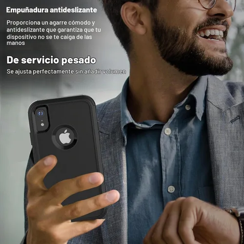 Vista 7 de X-belmox Funda para iPhone XR [a prueba de caídas] [a prueba de golpes] Funda de protección contra caídas de servicio pesado de 3 capas para iPhone