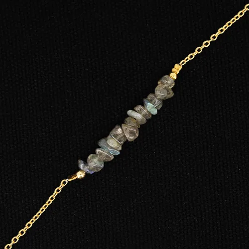 Vista 60 de Gempires Natural Chips Bar Bracelet, Energy Healing Crystals, Birthday, Gift for Her, Gemstone Jewelry 8 inch