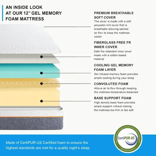 Vista 4 de Irvine Home Collection Cama ajustable King con sistema de sueño de espuma viscoelástica de gel de 10 pulgadas, masaje, gravedad cero
