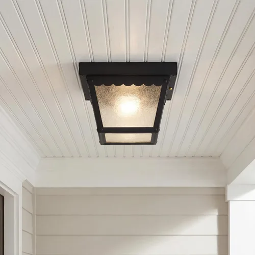 Vista 2 de Progress Lighting 1 luz de techo empotrada para interiores y exteriores, accesorio de montaje en techo interior y exterior para porches, patios