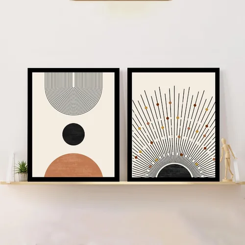 Vista 5 de W.O.W.A - Arte abstracto geométrico moderno para decoración de sala de estar (11 x 14 pulgadas, sin marco)