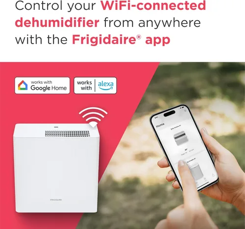 Vista 7 de Frigidaire - Deshumidificador portátil de 50 pintas con Wi-Fi y certificación Energy Star para habitaciones medianas/grandes y sótanos, control