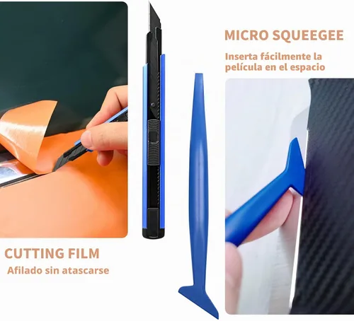 Vista 6 de Gomake Kit de herramientas de envoltura de vinilo, kit de envoltura de Azul