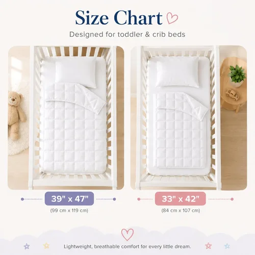 Vista 5 de Continental Bedding Edredón para niños pequeños, relleno de edredón de microfibra 100%, manta para dormir con funda de algodón, se adapta a cuna