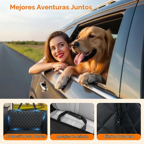 Vista 7 de URPOWER Funda de asiento para perro, hamaca 100% impermeable, 600D, resistente, a prueba de arañazos, antideslizante, duradera, suave