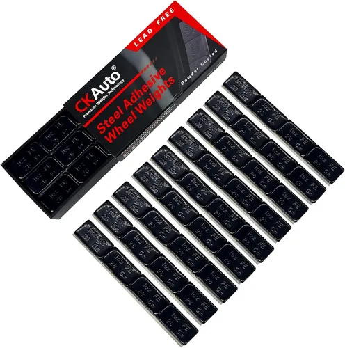 Vista 9 de CKAuto Pesos adhesivos de acero de 1 oz, revestimiento gris, caja de 72