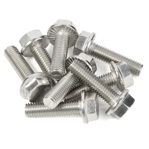 Vista 7 de Tornillos hexagonales con brida M10-0.059 x 1.181 in Brida Tornillos hexagonales, acero inoxidable 18-8 (304), acabado liso, DIN 6921, 5 PCS