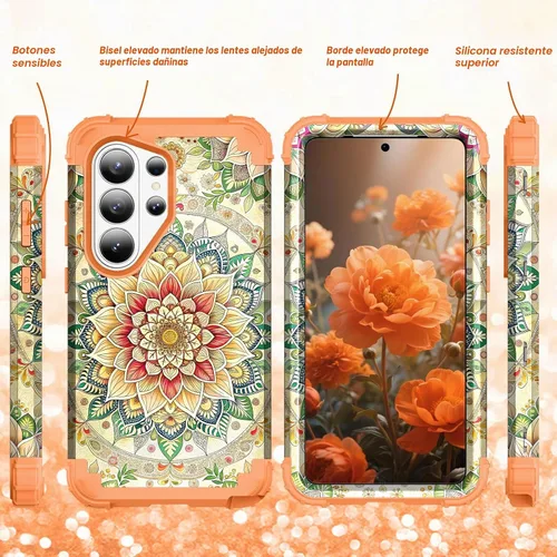 Vista 5 de Hocase Funda para Samsung Galaxy S26 Ultra, mandala beige