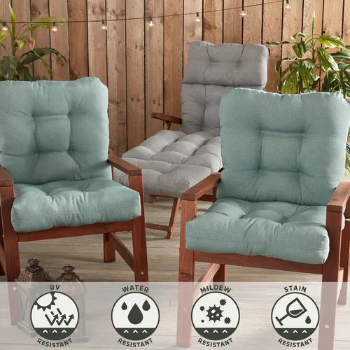 Vista 51 de Greendale Home Fashions Juego de 2 cojines de asiento y respaldo para exteriores, diseño Adobe Stripe 2