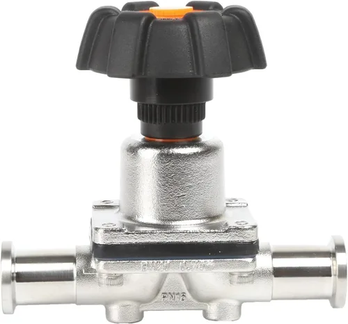 Vista 7 de QiiMii SS316 Tri clampmini válvula de diafragma 1/2" con membrana de EPDM+PTFE, válvula de membrana de abrazadera 1/2" con brida de abrazadera 25,2