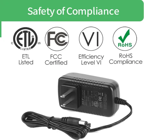 Vista 4 de Adaptador de fuente de alimentación de CA a CC 5V 4A, enchufe 0.217 in x 0.083 in, UL listado