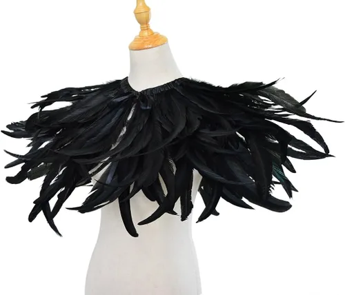 Vista 3 de L'VOW - Disfraz gótico de plumas negras para hombre