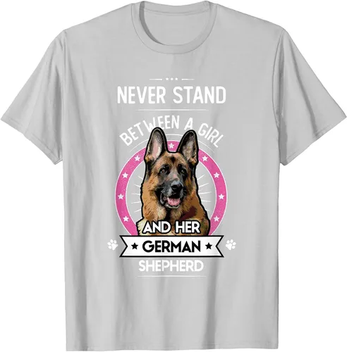 Vista 37 de Never Stand Between A Girl and Her German Shepherd T-Shirt Asphalt Grey