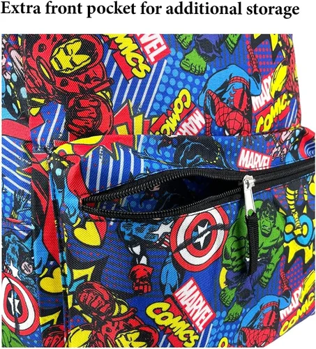Vista 4 de Mochilas escolares de personajes grandes para niños o adultos, 16 pulgadas, Avengers, Los Vengadores