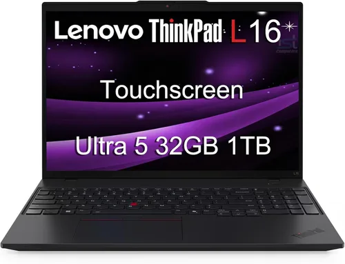 Vista 10 de Lenovo ThinkPad L16 Business AI PC Laptop (16" FHD+ pantalla táctil, Intel Ultra 5 225U (> Ultra 7 155U), 16 GB DDR5, 512 GB SSD), Premium E16, IPS
