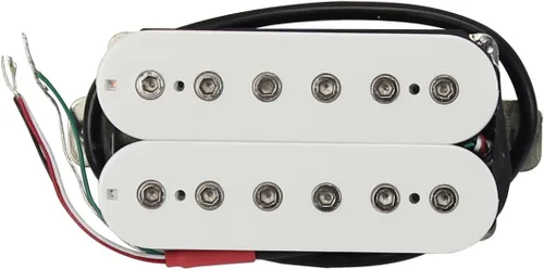 Vista 5 de FLEOR Pastillas de cuello para guitarra eléctrica Alnico 5 Humbucker de bobina doble - Blanco