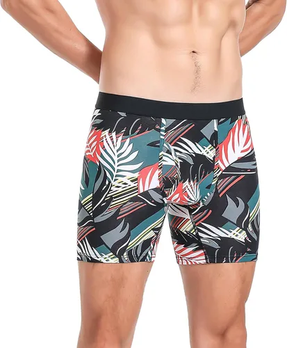 Vista 3 de Xaanelr Calzoncillos tipo bóxer para hombre, de viscosa de bambú, suave, cómodo, paquete múltiple