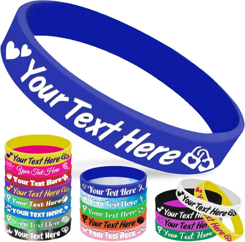 Vista 15 de Pulseras de silicona personalizadas, pulseras de goma personalizadas a granel para eventos, regalos de motivación deportiva, apoyos para hombres