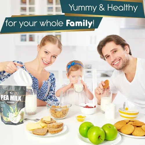 Vista 7 de Folona Leche de guisante en polvo sin azúcar, crema de café sin lácteos. Perfecto para té, smothie y cocinar, vegano, keto, apto para paleo, leche a