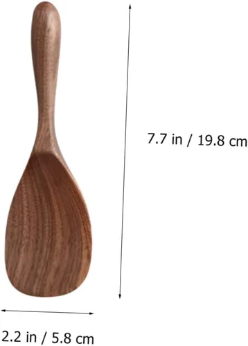 Vista 4 de SHERCHPRY Juego de 5 cucharas de madera de nogal negro para servir, cucharón de arroz con miel, herramienta de cocina