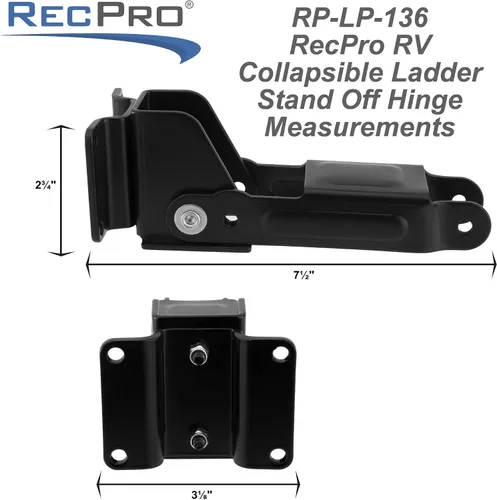 Vista 5 de RecPro Par de bisagras de soporte para escalera plegable RV (con pin)