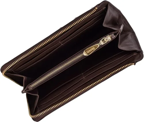 Vista 5 de Cuadra Cartera de mujer en cuero genuino Stingray marrón, BD224MA, Marrón, Moda