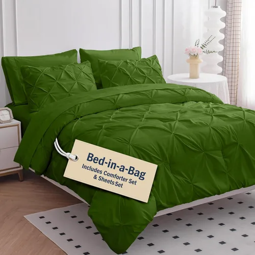 Vista 19 de LANE LINEN Juego de edredón individual de 5 piezas - Ropa de cama con diseño clásico de puntada pintuck - con 1 edredón, 1 funda de almohada, 1