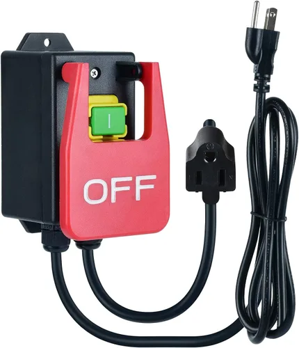 Vista 8 de Interruptor de seguridad monofásico de 110 V, interruptor de mesa Ortis Router con 2 enchufes hembra y arranque/parada sincronizados, paleta
