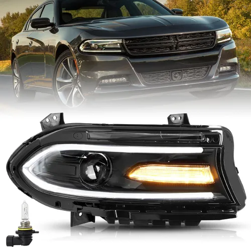 Vista 10 de Conjunto de faros halógenos Bingbingmotor para Dodge Charger 2015-2023