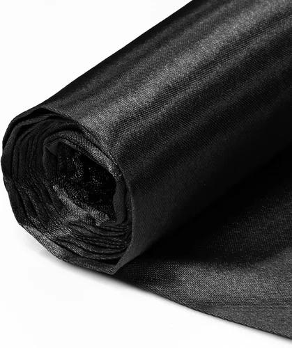Vista 4 de Horbaunal Tela de Satén Negro de 60 Pulgadas de Ancho por Yarda, Tela de Satén Charmeuse Suave para Vestido de Novia, Manualidades DIY, Disfraces, 1