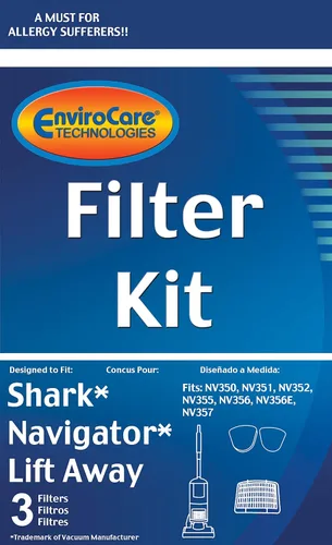Vista 3 de EnviroCare Filtros de repuesto para aspiradora de alta calidad hechos para adaptarse a los modelos Shark Navigator Lift Away. 1 filtro HEPA y 2