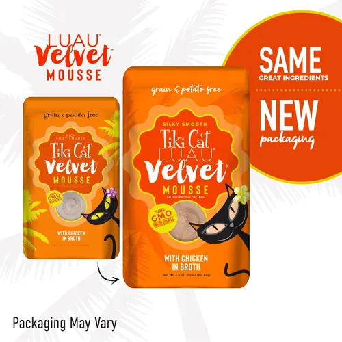 Vista 4 de Tiki Cat Velvet Mousse - Alimento húmedo sin granos con una textura suave para gatos adultos y gatitos