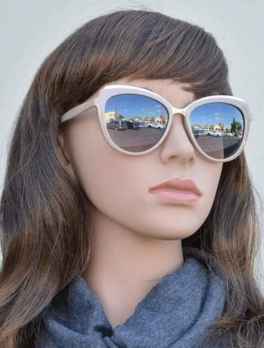 Vista 3 de Froya - Gafas de sol redondas ovaladas Cateye para mujer, protección UV