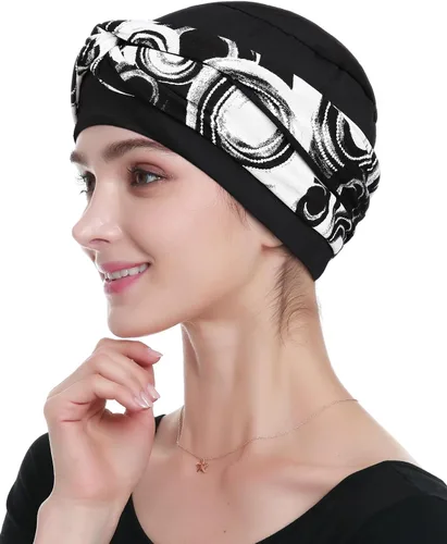 Vista 14 de Alnorm Gorro de quimioterapia, sombrero de viscosa para mujer, turbante para la cabeza para mujer
