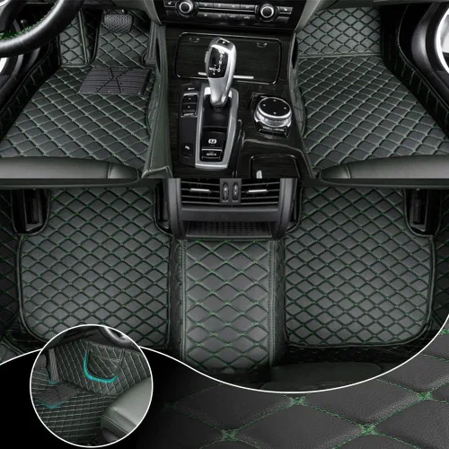 Vista 7 de Alfombrillas personalizadas para Toyota 4Runner 1988-2023, de cuero de lujo, impermeables, antideslizantes, cobertura completa, revestimientos Beige
