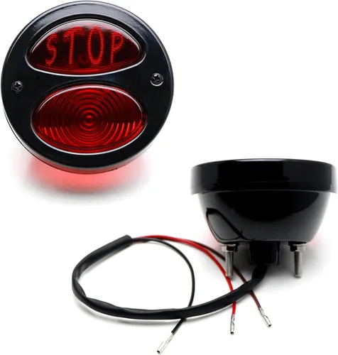Vista 2 de iJDMTOY Bombilla incandescente única de estilo Duolamp de 4 pulgadas en negro brillante, compatible con automóviles clásicos, hot rods, motocicletas