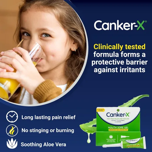 Vista 3 de Canker-X Gel para el dolor bucal, alivio rápido del dolor y curación para las aftas, mordeduras de mejillas y abrasiones orales, gel para aliviar