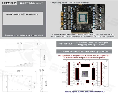 Vista 6 de Bykski Bloque de agua y placa posterior de la GPU de Metal/POM para NVIDIA GeForce 4090 AIC Reference (N-RTX4090H-X-V2)