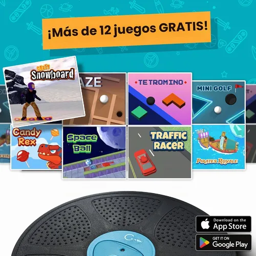 Vista 5 de GoBalance Board - App-Enabled Balance Board. Smart Bluetooth Sensor, 12 FREE Interactive Games - Fun, Balance Training and Home Gym Workout! Boost