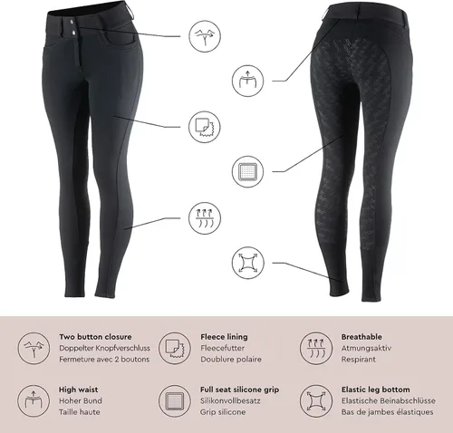 Vista 8 de HORZE Mia Warm Winter Thermo High-Waisted Horse Riding Breeches with Silicone Full Seat